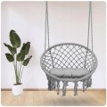 Fotel wiszący huśtawka ogrodowa bocianie gniazdo pleciona poduszka grafit2.jpg