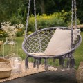 Fotel wiszący huśtawka ogrodowa bocianie gniazdo pleciona poduszka grafit4.jpg