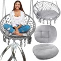 Fotel wiszący huśtawka ogrodowa bocianie gniazdo pleciona poduszka grafit6.jpg