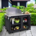 Kuchnia turystyczna z osłona szafka stół składany ogrodowy walizka kempingowy stolik32grafitowy1.jpg