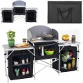 Duża kuchnia turystyczna  szafka stół składany ogrodowy walizka kempingowy stolik  grafitowa1.jpg