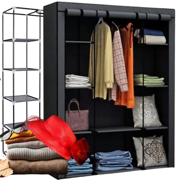 Szafa materiałowa 10 półek 1x wieszak składana garderoba tekstylna  duża XXL.jpg