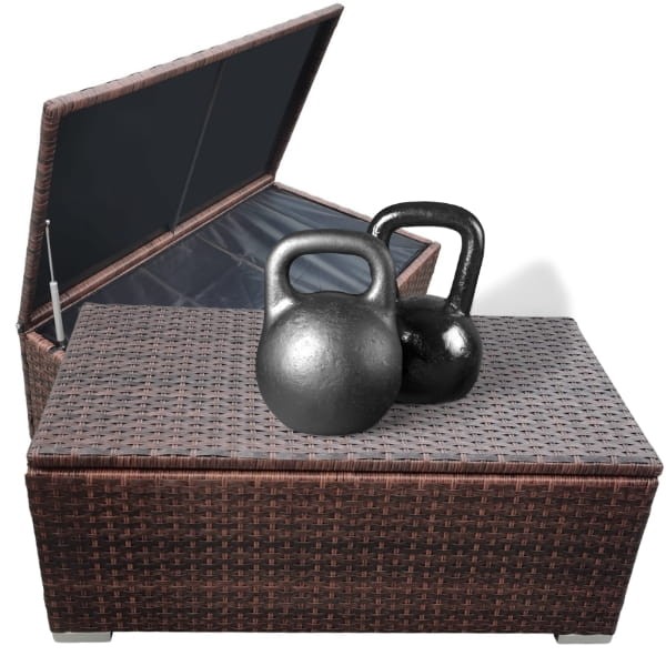 Skrzynia ogrodowa 100x55x40 cm,  solidny kufer, siedzisko z technorattanu brązowa.jpg