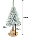 CHOINKA NA PNIU 180CM OŚNIEŻONA SZTUCZNA JODŁA OPADAJĄCE GAŁĄZKI  DRZEWKO0.jpg