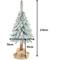 Choinka na pniu 210cm ośnieżona sztuczna jodła opadające gałązki drzewko 1.jpg