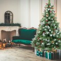 Sztuczna choinka 220cm drzewko świąteczne sosna szyszki jarzębina ośnieżona8.jpg