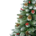 Sztuczna choinka 220cm drzewko świąteczne sosna szyszki jarzębina ośnieżona3.webp