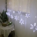 Kurtyna 120LED świetlna  lampki świąteczne, imitacja śnieżynek, śnieżynka.webp