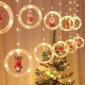 Kurtyna świetlna 108 led, lampki świąteczne, figurki w witrażach girlanda zasłona3.jpg