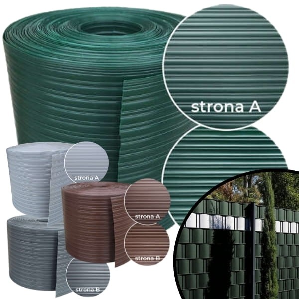 Taśma ogrodzeniowa 19cmx26mb osłona na ogrodzenie panelowe , zielona gruba12.jpg