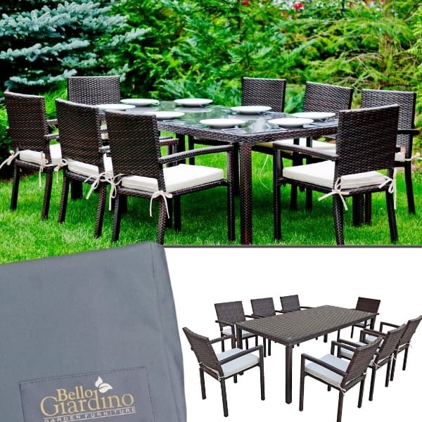 Brązowe meble ogrodowe, duży zestaw stołowy XL, do restauracji OMBROSO GRANDE1.jpg