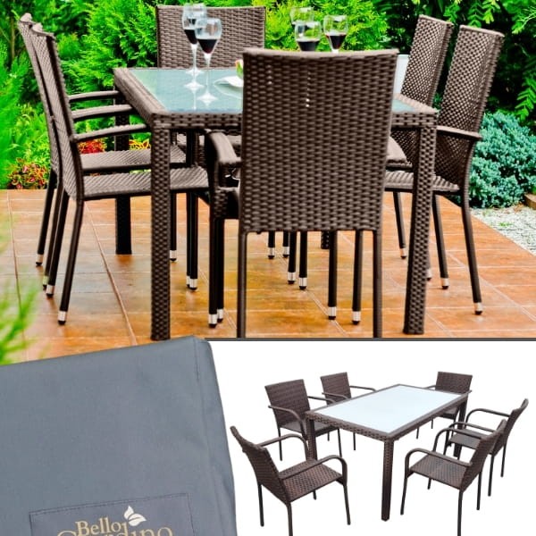 Brązowy zestaw mebli z technoarattanu, zestaw stołowy stół z krzesłami  AVVICENTE BROWN1.jpg21.jpg