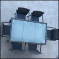 Szary zestaw mebli z technoarattanu, zestaw stołowy stół z krzesłami  AVVICENTE GRAY6.jpg