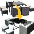 Meble tarasowe, zestaw stołowy, składany w kostkę z technoarattanu CRISTALLO szary290.jpg