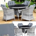 Meble z technorattanu, zestaw stołowy okrągły stół + krzesła MODERNO LIGHT GRAY1.jpg