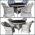 Meble z technorattanu, zestaw stołowy okrągły stół + krzesła MODERNO LIGHT GRAY2.jpg