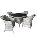 Meble z technorattanu, zestaw stołowy okrągły stół + krzesła MODERNO LIGHT GRAY9.jpg