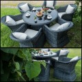 Meble z technorattanu, duży zestaw stołowy okrągły stół + krzesła MODERNO GRANDE DARK GRAY3.jpg
