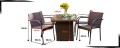 Brązowe meble technorattanowe,  zestaw stołowy, meble na taras dla 4 osób.  LENTO.jpg