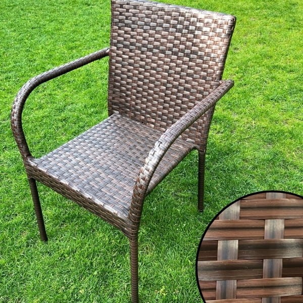 Brązowe krzesło ogrodowe, z technorattanu, stalowe  SOTTILE BROWN  2.jpg