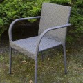 Szare krzesło ogrodowe, z technorattanu, stalowe  SOTTILE GRAY2.jpg