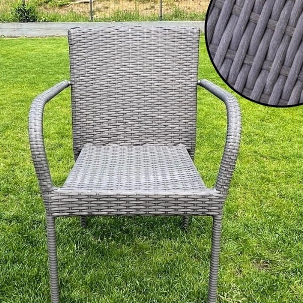 Szare krzesło ogrodowe, z technorattanu, stalowe  SOTTILE GRAY5.jpg
