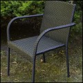 Czarne krzesło ogrodowe, z technorattanu, stalowe  SOTTILE BLACK0.jpg