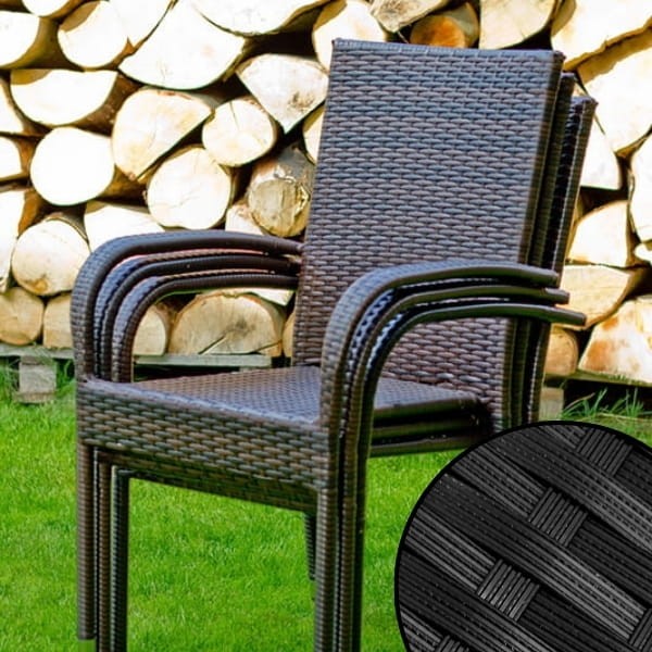 Czarne krzesło ogrodowe, z technorattanu, stalowe  SOTTILE BLACK6.jpg