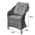 Ciemnoszary fotel,  duże krzesło ogrodowe,  stalowe  MODERNO DARK GRAY 1.jpg