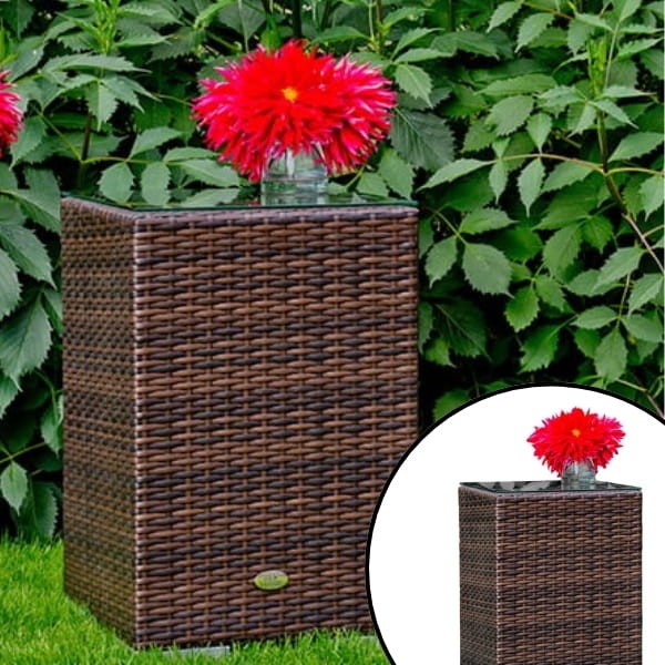 Mały stolik ogrodowy, słupek 40x40x60 stolik kawowy, brązowy technorattan1.jpg