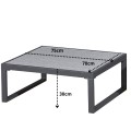 Niski stolik ogrodowy,750x70x30 aluminiowy stolik kawowy,  lekki  szary MOSTRARE.jpg