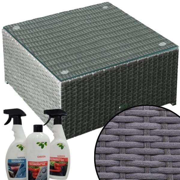 Mały stolik ogrodowy 60x60x30 stolik kawowy z technorattanu, TINTO GRAY.jpg