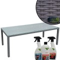 Duży stół  ogrodowy 200x100x74cm  z technorattanu, szary  0.jpg