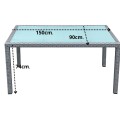 Szary stół  ogrodowy 150x90x74cm  z technorattanu, ze szklanym blatem1.jpg