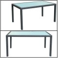 Czarny  stół  ogrodowy 150x90x74cm  z technorattanu, ze szklanym blatem 5.jpg