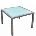 Szary stół  ogrodowy 100x100x74cm  z technorattanu, ze szklanym blatem, kwadratowy 4.jpg