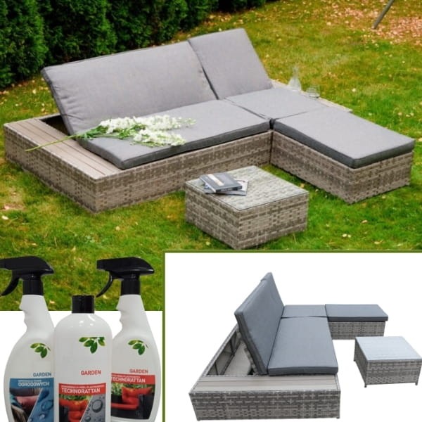 Wielofunkcyjne łóżko ogrodowe z technorattanu, regulowany leżak ogrodowy DIABOLICO.jpg