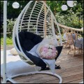 Biały fotel wiszący + niebieska poducha , kokon na tars, bujanka ogrodowa BELLISSIMO  WHITE0299.jpg