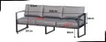 Sofa  ogrodowa 204cm.  z aluminium + poduszki, szary kanapa  MOSTRARE GRAY 3.jpg