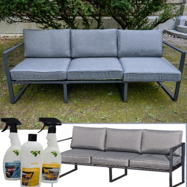 Sofa  ogrodowa 204cm.  z aluminium + poduszki, szary kanapa  MOSTRARE GRAY 6.jpg