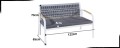 Biała sofa ogrodowa 122cm+poduszka , aluminiowa, oparcie z plecionej  liny   RARO  6.jpg