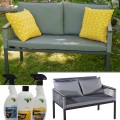 Sofa ogrodowa 116cm + 3x poduszki, kanapa  aluminiowa, oparcie z technorattanu,  CORTO 2.jpg