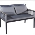 Sofa ogrodowa 116cm + 3x poduszki, kanapa  aluminiowa, oparcie z technorattanu,  CORTO 6.jpg