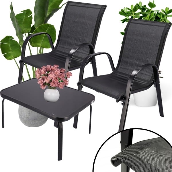 Lekkie meble ogrodowe, komplet niski stolik + 2x krzesła, czarne8.jpg