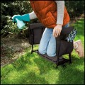 Czarny stołek ogrodowy, klecznik  z gąbką, składana ławka, regulacja wysokości0.jpg