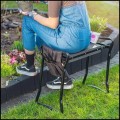 Czarny stołek ogrodowy, klecznik  z gąbką, składana ławka, regulacja wysokości9.jpg