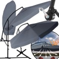 Szary parasol ogrodowy składany 350cm , na wysięgniku, regulacja wysokości + Pokrowiec