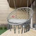 Fotel wiszący huśtawka ogrodowa bocianie gniazdo pleciona poduszka grafit4.jpg1.jpg