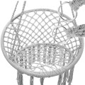 Szary fotel wiszący huśtawka ogrodowa bocianie gniazdo pleciona lina 80 cm1.jpg