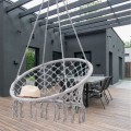 Szary fotel wiszący huśtawka ogrodowa bocianie gniazdo pleciona lina 80 cm4.jpg